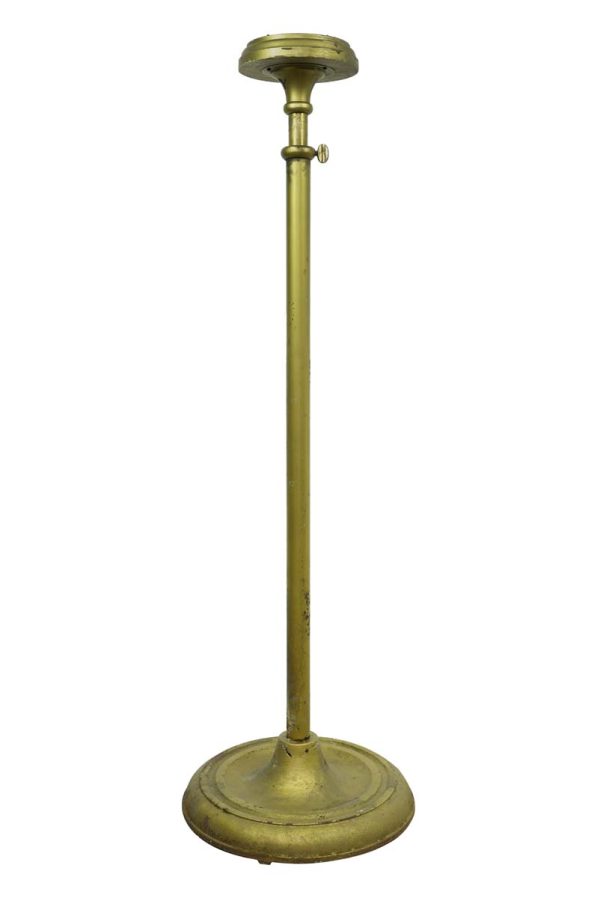 Pedestals - Wooden Top Brass Pated Steel Base Pedestal