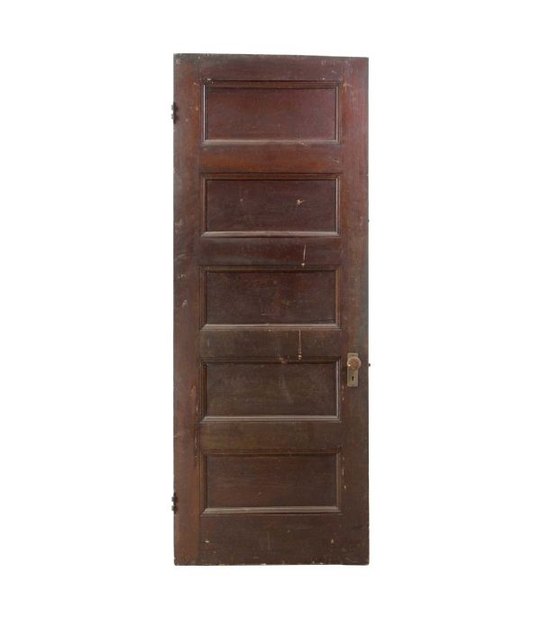 Standard Doors - Vintage Dark Stained 5 Pane Passage Pine Door 83 x 31.75