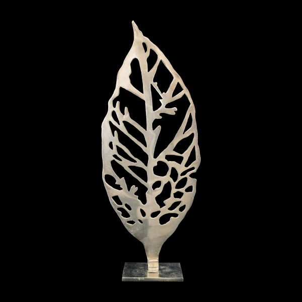 Waldorf Astoria - Arteriors 30.25 in. Stainless Steel Leaf Sculpture