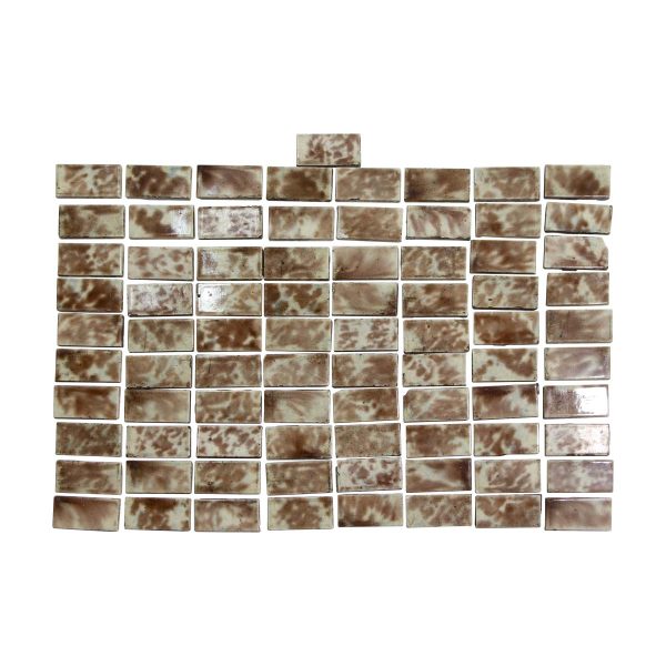 Wall Tiles - Antique Mottled Brown & White 4.25 x 2 Wall Fireplace Tile Set