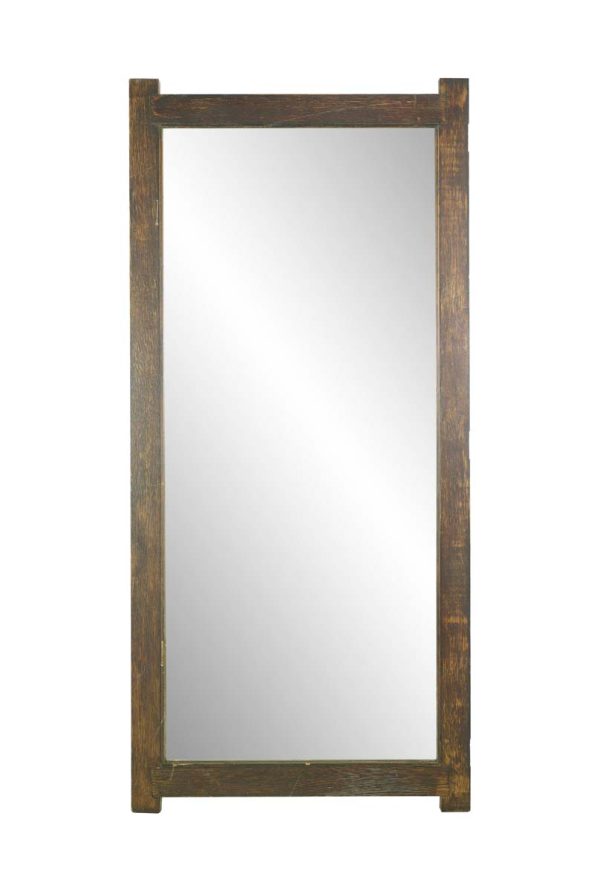 Antique Mirrors - Vintage Rustic Chestnut Framed 64 in. Dressing Wall Mirror