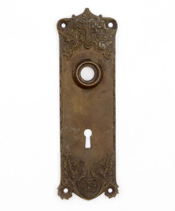 Back Plates - Antique 7 in. Victorian Bronze Passage Door Keyhole Back Plate