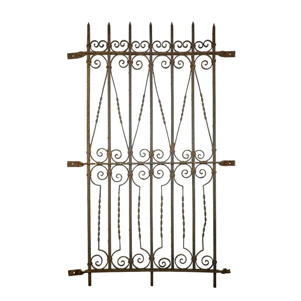 Balconies & Window Guards - Antique Curled Security Bar Wrought Iron Window Guard 69 x 44