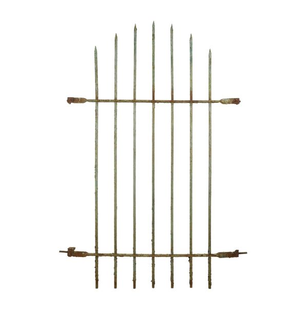 Balconies & Window Guards - Antique Wrought Iron Pointed Security Bar Window Guard 74.5 x 54