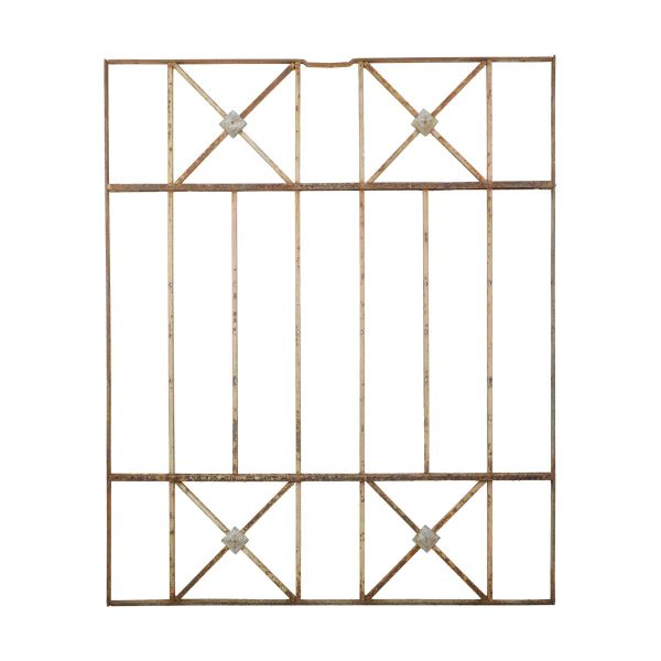 Balconies & Window Guards - Reclaimed Wrought Iron Symmetric Security Window Guard 55 x 45