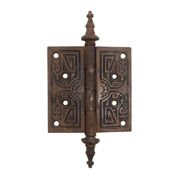 Door Hinges - Antique 4.375 x 4.375 Cast Iron Aesthetic Steeple Tip Butt Door Hinge