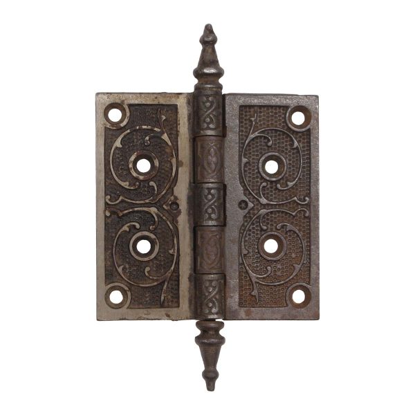 Door Hinges - Antique Victorian 4.5 x 4.5 Cast Iron Butt Door Hinge