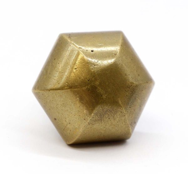 Door Knobs - Antique Hexagon Shaped Plain Cast Brass Entry Door Knob