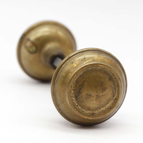 Door Knobs - Pair of Vintage Brass Hollow Concentric Passage Door Knobs