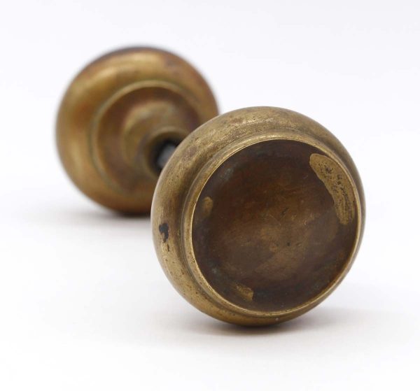 Door Knobs - Pair of Vintage Hollow Concentric Brass Passage Door Knobs