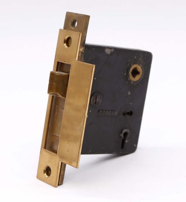 Door Locks - Vintage Brass Cast Iron Corbin Door Mortise Lock