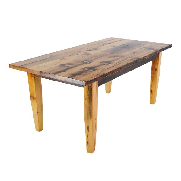 Farm Tables - Handcrafted 6 ft Natural Pine Tapered Leg Dining Room Farm Table