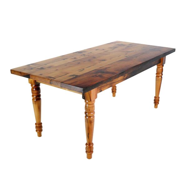 Farm Tables - Handcrafted 6 ft Pine Turned Legs Dining Room Farm Table