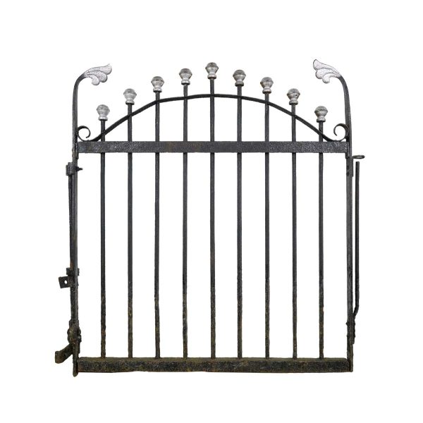 Gates - Reclaimed 37 in. Ball Finials Wrought Iron Privacy Yard Gate