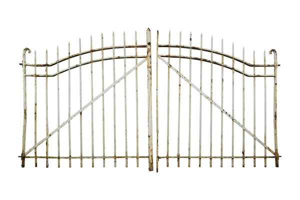 Gates - Reclaimed 8 ft Wide Wrought Iron Driveway Entry Gates