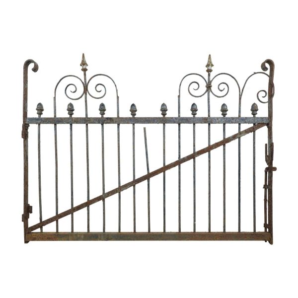 Gates - Reclaimed Curled Bars Wrought Iron 53 in. Privacy Yard Gate