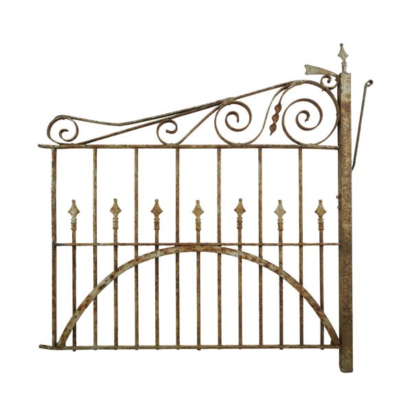 Gates - Reclaimed Swirls & Spears 45 in. Wide Wrought Iron Yard Gate