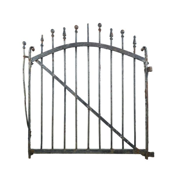 Gates - Reclaimed Wrought Iron Ball & Spear Privacy Yard Gate