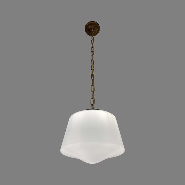 Globes - Reclaimed 11 in. Schoolhouse White Globe Chain Pendant Light