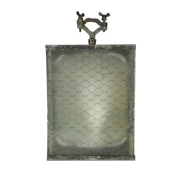 Industrial & Commercial - Steel Outdoor Pole Mounted Chicken Wire Glass Light