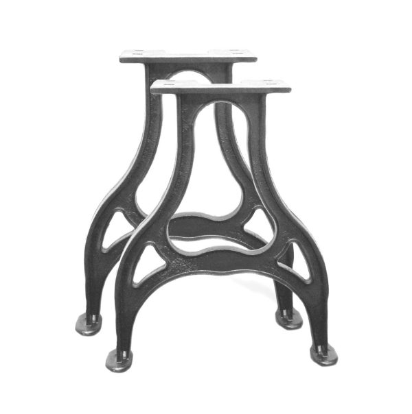 Industrial Machine Legs - Pair of Raw Pear Shaped Industrial Machine Cast Iron Table Legs