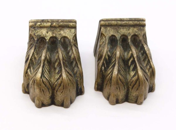 Other Cabinet Hardware - Pair of Vintage Cast Brass Lion Feet Covers