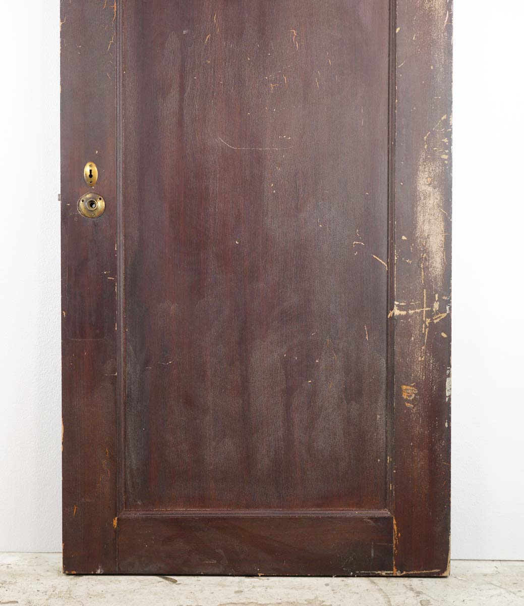 Vintage Dark Stained Wood Pane Passage Door X Olde Good