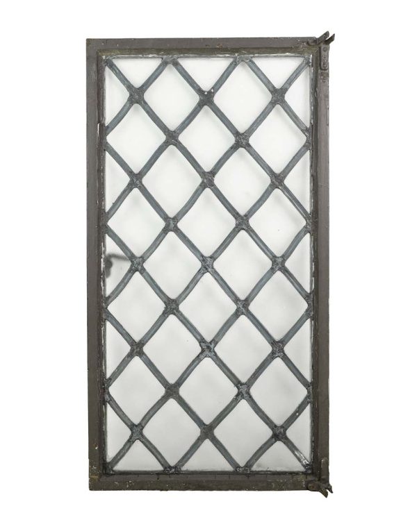 Reclaimed Windows - Reclaimed Clear Leaded Glass Casement Window 35.5 x 18.875