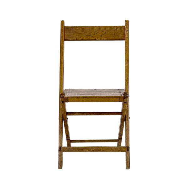 Seating - Reclaimed Slatted Wood Church Event Folding Chair