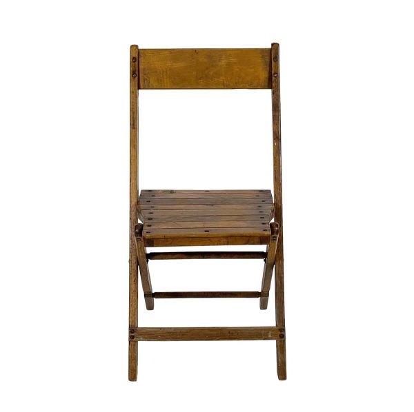 Seating - Reclaimed Slatted Wood Church Folding Chair