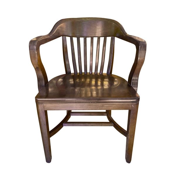 Seating - Vintage Birch Stained Walnut Banker's Arm Chair