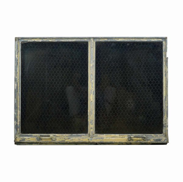 Altered Antiques - Hand Silvered Chicken Wire Glass Galvanized Steel Window