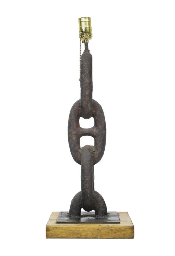 Altered Antiques - Handcrafted Boat Anchor Chain Black Iron Table Lamp