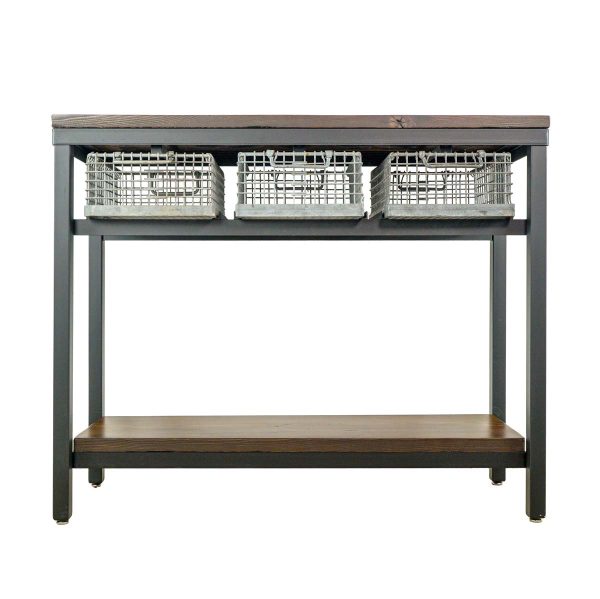 Altered Antiques - Industrial 45 in. Reclaimed Pine & Steel Frame Console Table