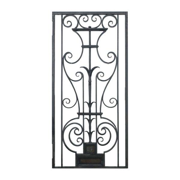 Balconies & Window Guards - Reclaimed Scroll Urn Design Cast Iron Window Guard Panel