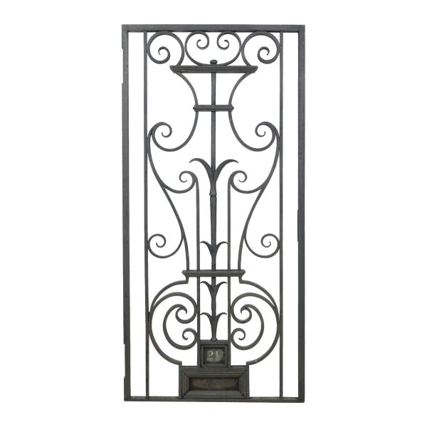 Balconies & Window Guards - Reclaimed Urn Scroll Design Cast Iron Window Guard Panel