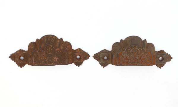 Cabinet & Furniture Pulls - Pair of Antique 5.125 in. Victorian Cast Iron Bin Pulls