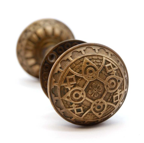 Door Knob Sets - Antique Norwalk Bronze Vernacular Door Knobs with Rosette