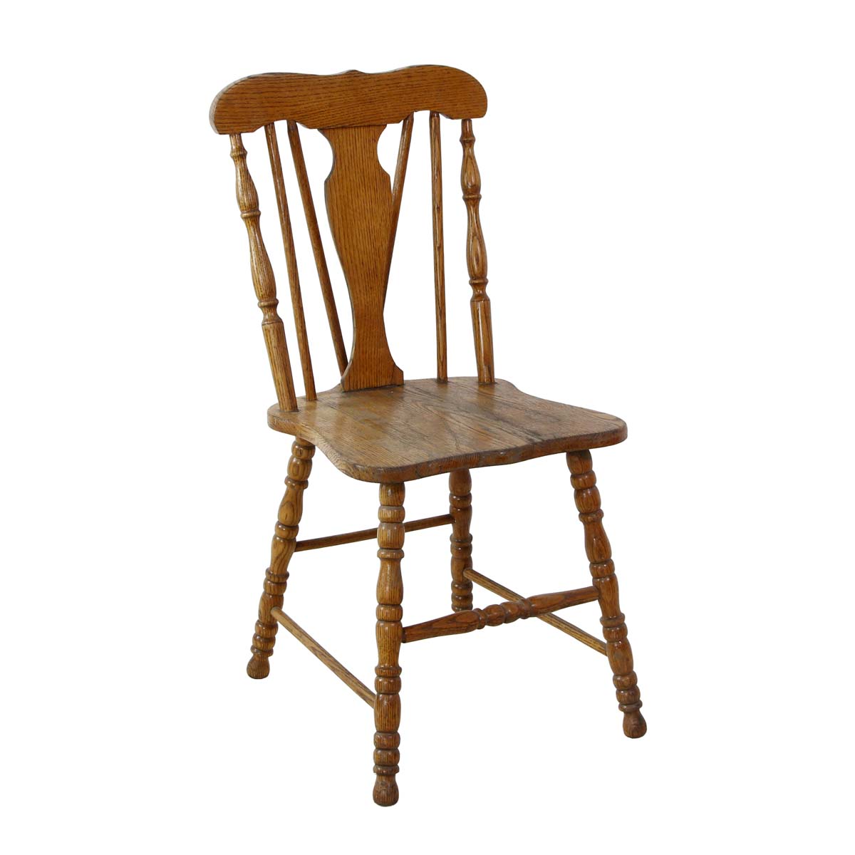 Reclaimed Antique Oak Rustic Spindle Back Chair