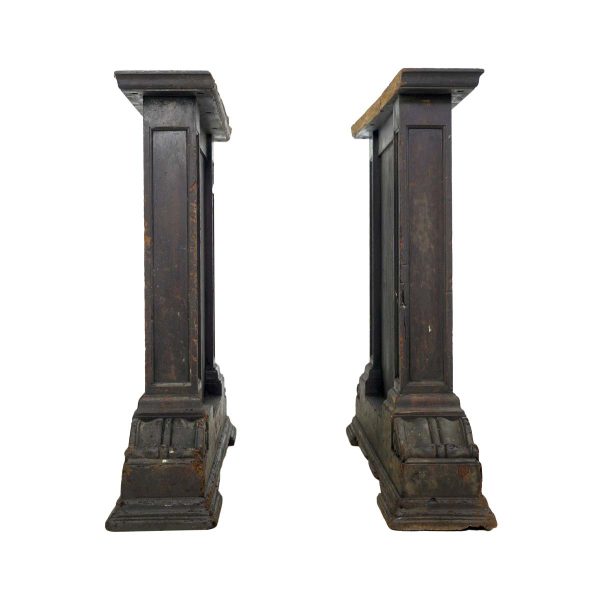 Table Bases - Pair of Reclaimed 33.25 in. Dark Wood Table Legs