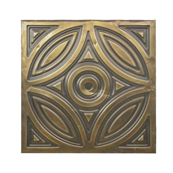 Tin Panels - Handcrafted Copper Brown Geometric Tin Panel