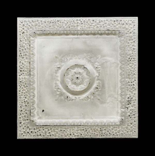 Tin Panels - Handcrafted Textured Circle White Antique Tin Panel