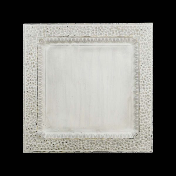 Tin Panels - Handcrafted Textured Trim White Antique Tin Panel