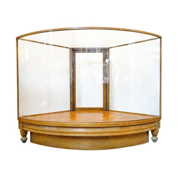 Commercial Furniture - Antique English F. Sage & Co. Corner Wood & Glass Display Case
