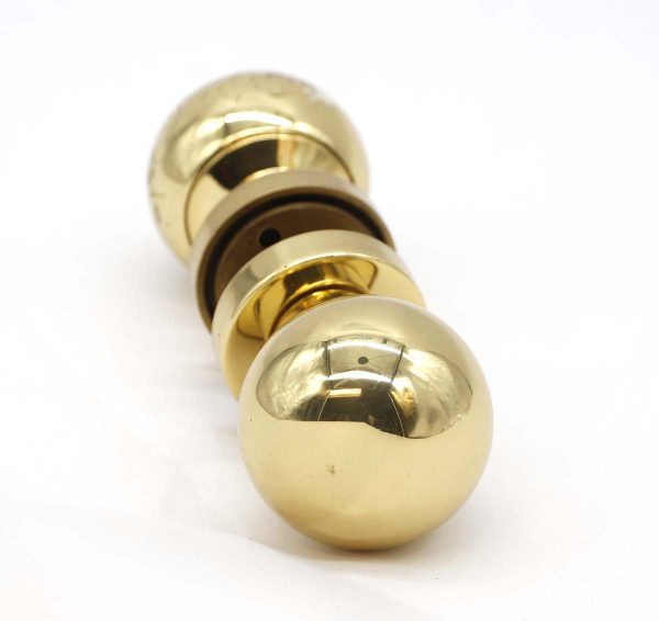 Door Knob Sets - Modern Ball Shaped Polished Brass Door Knob Set