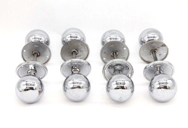 Door Knob Sets - Set of 4 Modern Chrome Ball Shaped Round Door Knob Sets