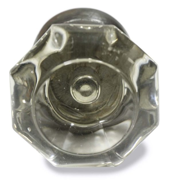 Door Knobs - Antique Octagon Clear Mercury Bullet Glass Door Knob