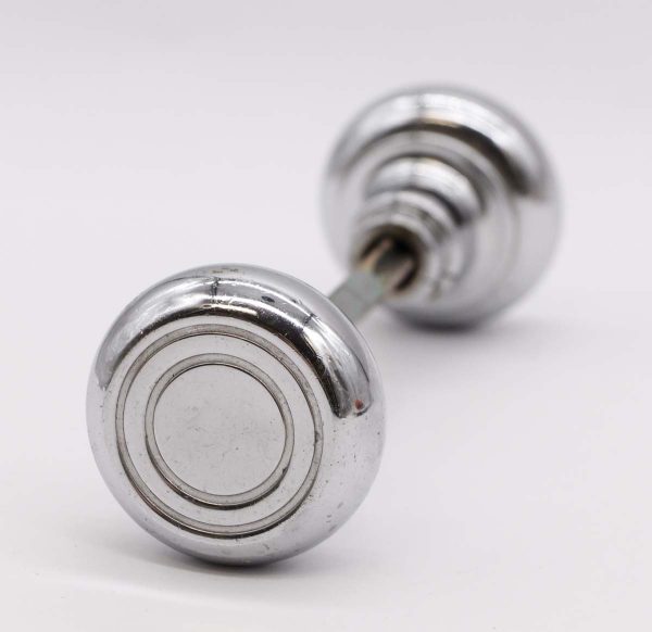 Door Knobs - Pair of Vintage Concentric Chrome Passage Door Knobs