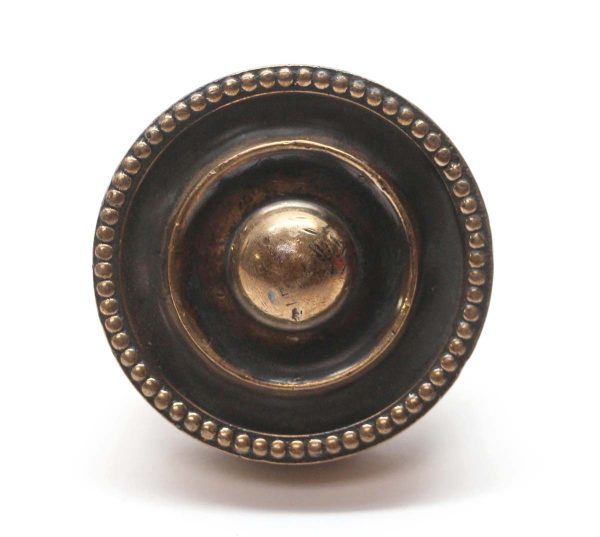 Door Knobs - Vintage Beaded Bronze Concentric Passage Door Knob