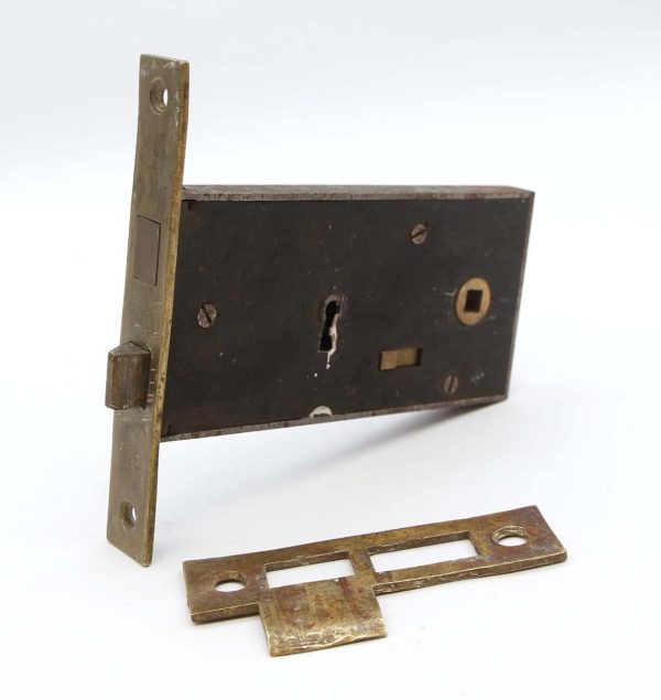 Door Locks - Vintage Brass Deep Backset Passage Door Mortise Lock